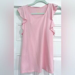 Pink Lilly Pulitzer sleeveless ruffled top light pink size small